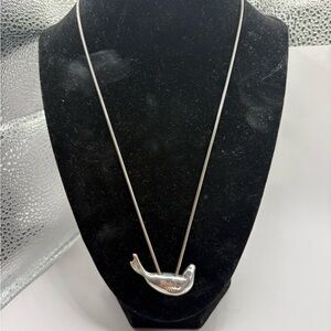 Silver Seal Pendant Necklace - Women Jewelry - Cute Seal 20 inch chain